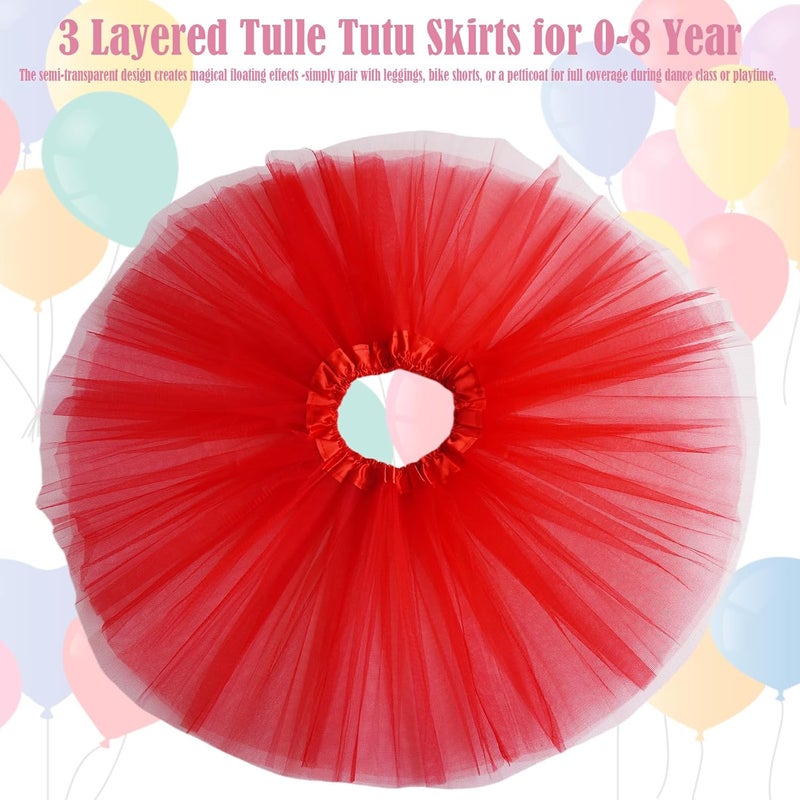 WINROLA Girls Tutu Skirt 3 Layered Tulle Tutu Skirts for 0-8 Year, Birthday Dance Kids Halloween Costume Cosplay Party Supplies - Image 3